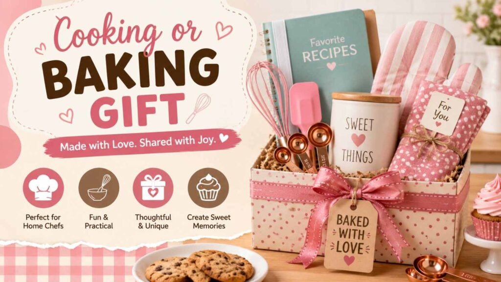 Personalized baking gift set with kitchen tools and utensils for cooking lovers
